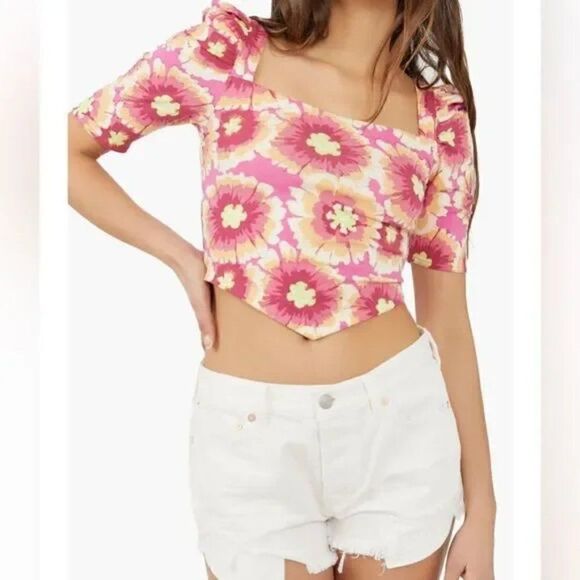 Free People Give Me More Crop Top- Pop Combo- Size M- NWT - Picture 1 of 8